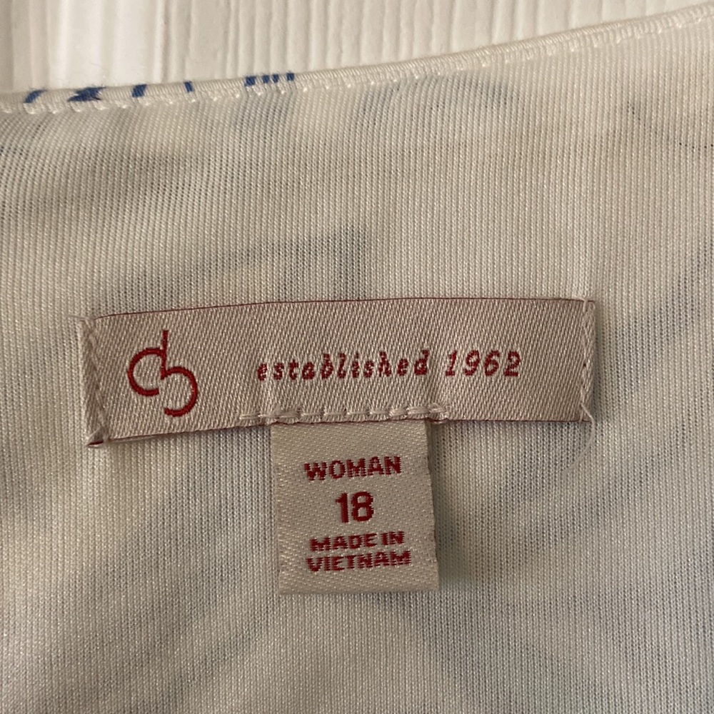 DRESSBARN Floral Blue and White Dress size 18 brand new length 38” bust 44”. - Picture 3 of 12
